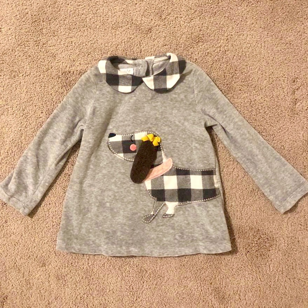 Mud Pie Puppy Appliqué Top